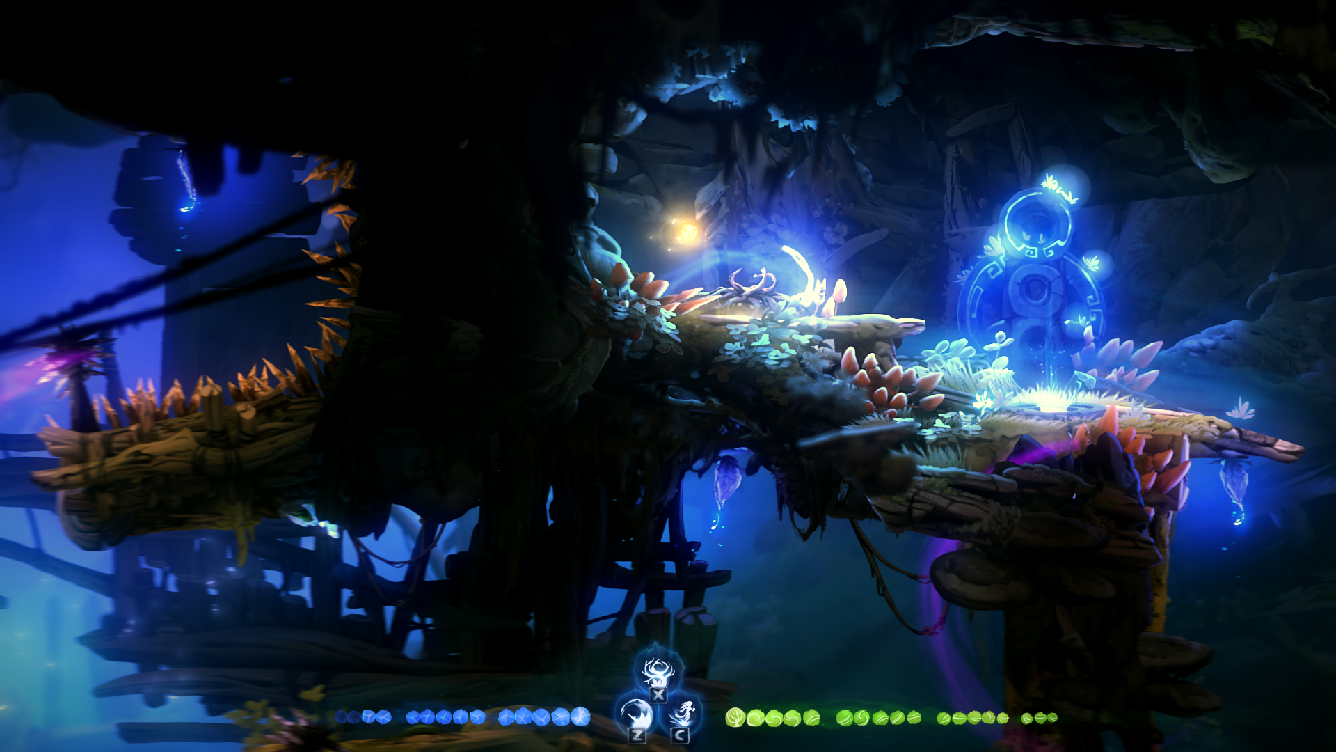 Ori and the Blind Forest : Départ d'une course.