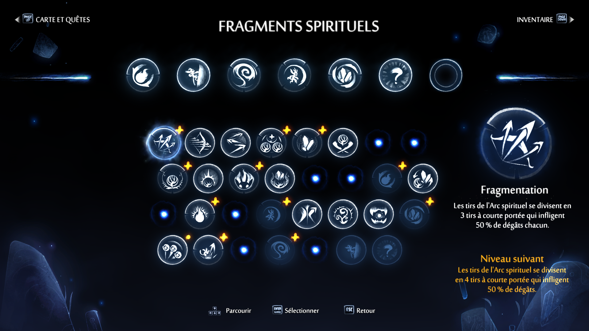 Ori and the Blind Forest : Emplacements de fragments spirituels