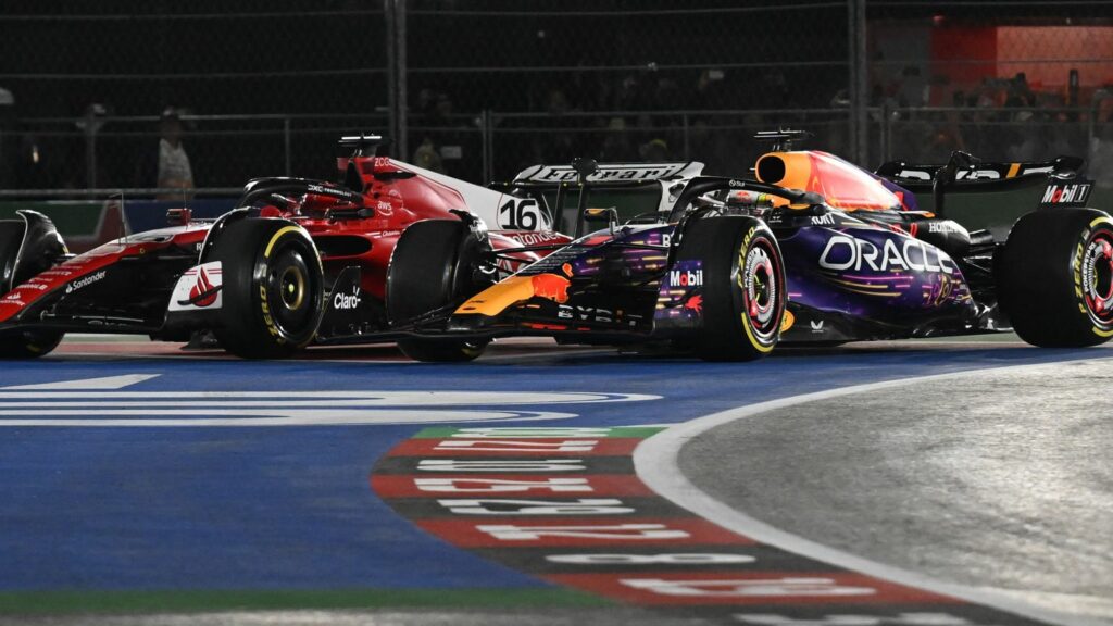 Le dépassement de Leclerc sur Perez lors du GP de Las Vegas